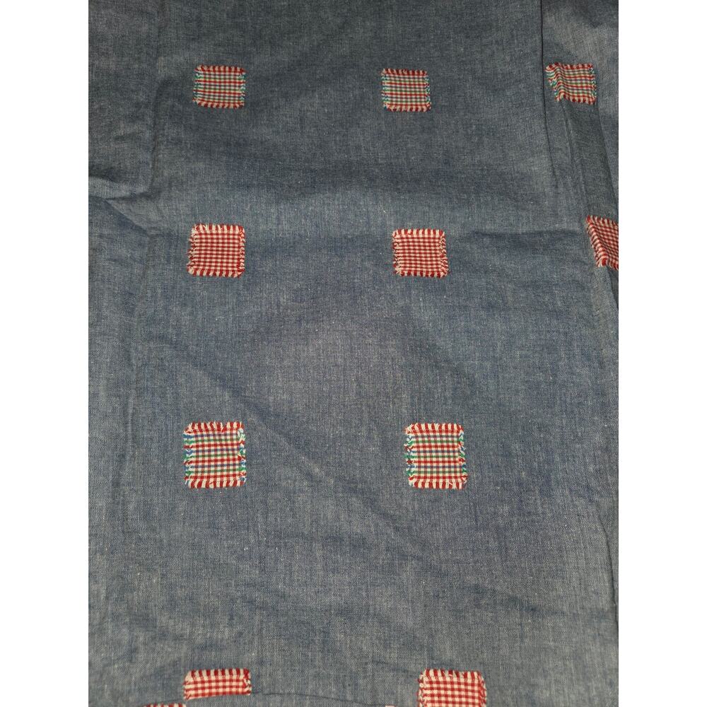 Vintage Denim Look Fabric With Patches Quilting 2.6 Yards